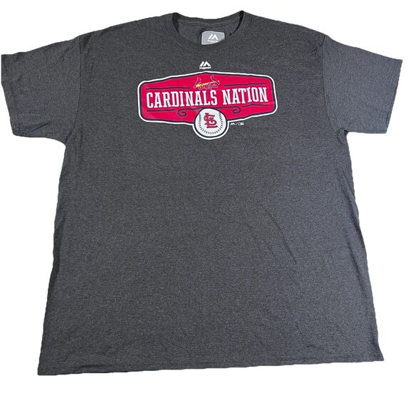 Majestic St Louis Cardinals Cardinal Nation Short Sleeve T-Shirt MLB Men's XL - Picture 1 of 4
